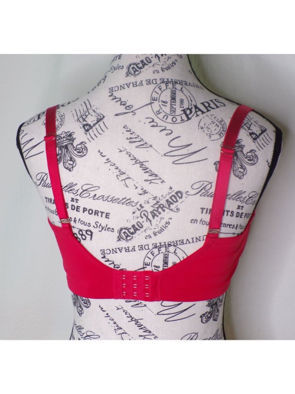 🆕 Skarlett Blue Entice Sheer Lace Side Support Balconette Bra 34DDD Red #324143 - Picture 7 of 9